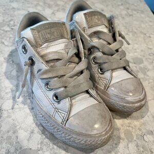White Leather Converse Chucks